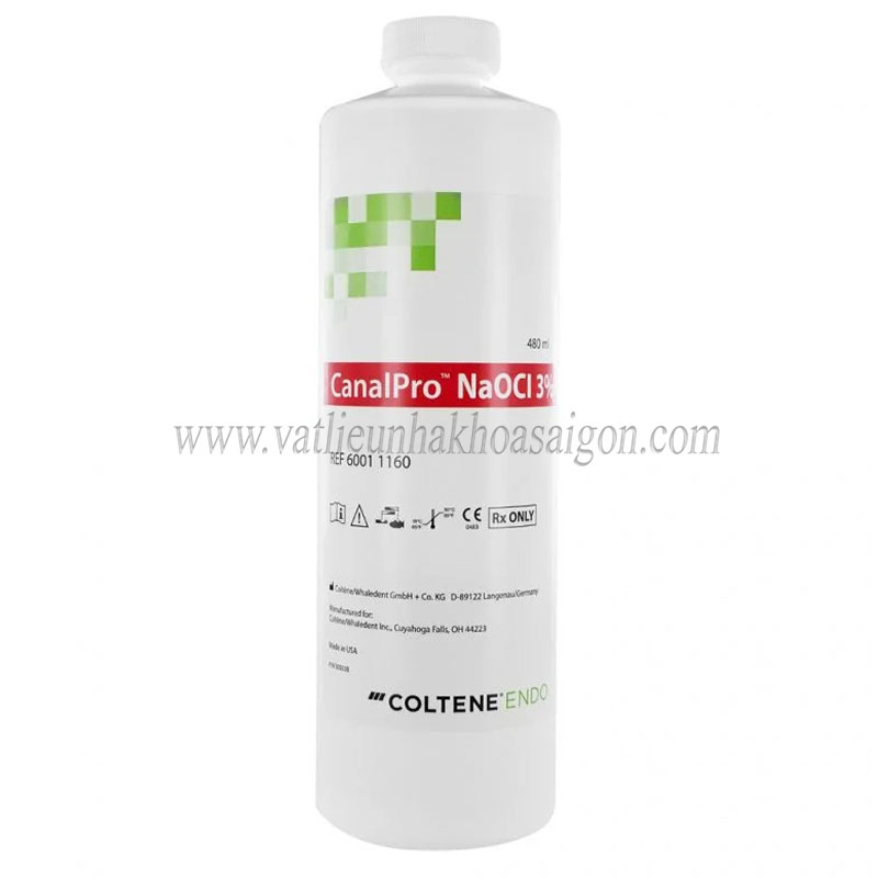 Dung dịch bơm rửa ống tuỷ CanalPro NaOCl 3% Coltene Dung dịch bơm rửa ống tuỷ CanalPro NaOCl 3% Coltene
