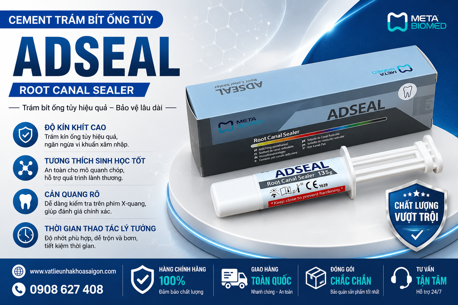 Xi măng trám bít ống tuỷ Adseal - Tuýp đôi 13.5g