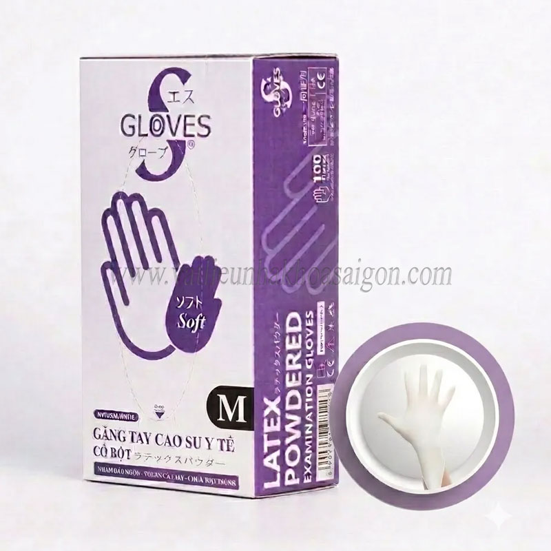 Găng tay y tế Latex có bột SGloves 5.1g | Chính hãng