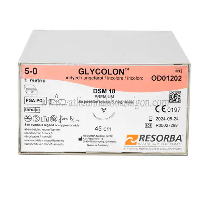 Chỉ khâu tự tiêu đơn sợi Glycolon Resorba Absorbable Suture