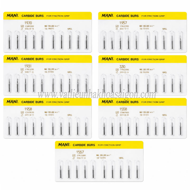 Mũi cắt cầu mão Mani Carbide Burs Mũi cắt cầu mão Mani Carbide Burs