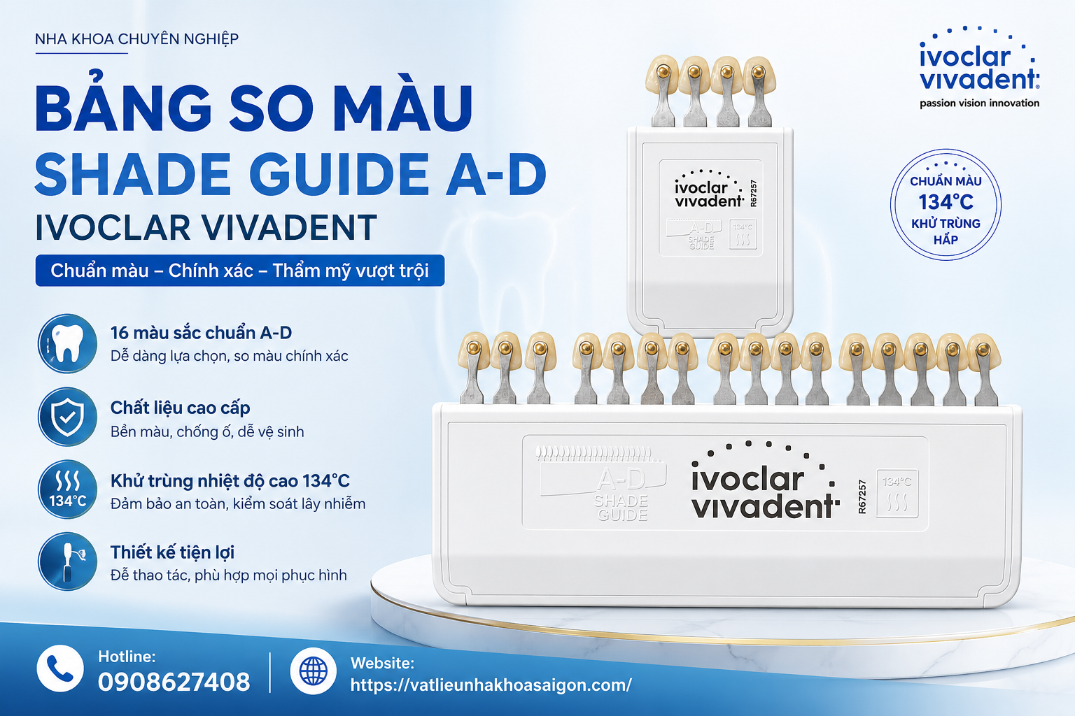 Bảng so màu Shade Guide A-D Ivoclar Vivadent