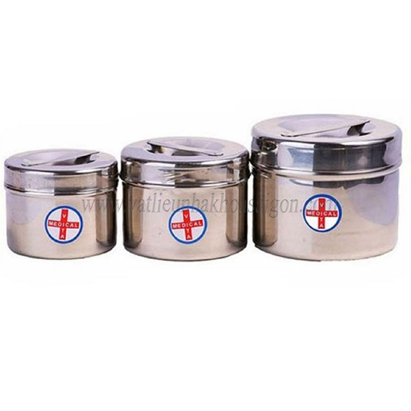 Hộp đựng gòn inox - Dùng cho phòng nha Hộp đựng gòn inox - Dùng cho phòng nha