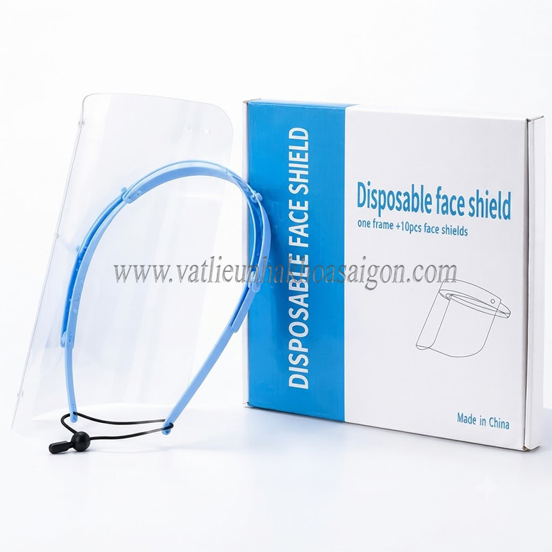 Kính bảo hộ Face shield Full cover (1 gọng + 10 mặt) Kính bảo hộ Face shield Full cover (1 gọng + 10 mặt)