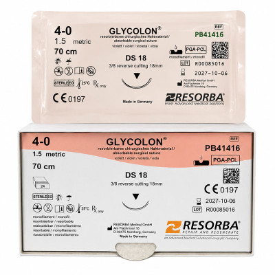 Chỉ khâu tự tiêu đơn sợi Glycolon Resorba Absorbable Suture